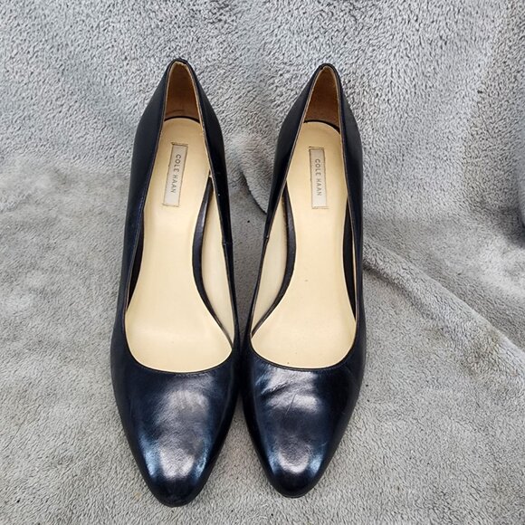 Cole Haan Shoes Womens Size 8.5 Bethany Black Leather Pointed Toe Pump Heels - Picture 3 of 13
